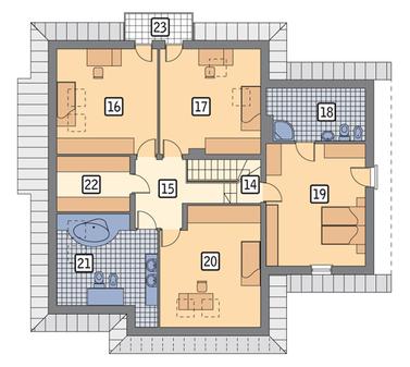 RZUT PODDASZA POW. 96,7 m²