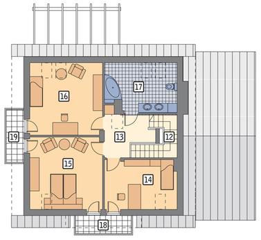 RZUT PODDASZA POW. 67,0 m²