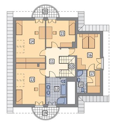 RZUT PODDASZA POW. 77,0 m²